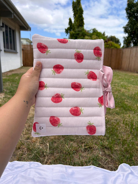 Pink Strawberry Book Sleeve